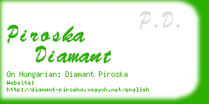 piroska diamant business card